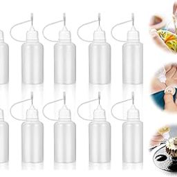 Glue Applicator Bottles,10 Pcs Needle Tip Applicator,15ML Needle Tip Glue Bottle for DIY Quilling Craft (White) (10)-25