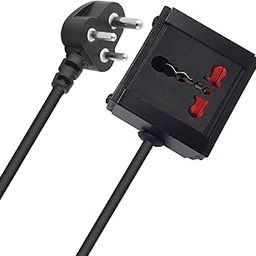 MX 3 pin Extension Cord Single Socket Heavy Duty Long Extension Power Cord 1.5 Meter 2500W 6a to 16a Converter Plug (0.75 Sq.mm ISI Marked) Safety Shutter 6 amp to 16 amp Extension Board-6