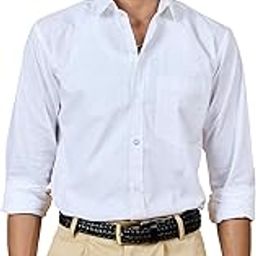 Men's White Linen Blend Shirt, Relaxed Fit, Breathable Summer Shirt, Casual & Office Wear-image-34