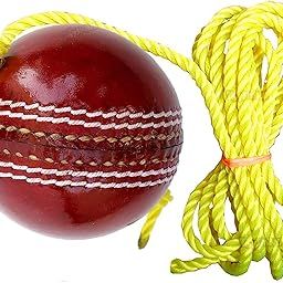 HIRNOTS Leather Cricket Shot Practice Hanging Ball, String Cricket Ball with Rope (Pack of 1)-image-88