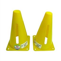 KITSAWS Sports Marker Cones 9 Inch Wind Slit (Set of 2) for Agility Training, Football, Cricket, Track and Fields-17
