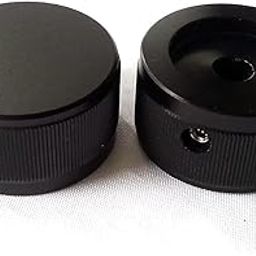 YDELEKS 2pcs 30x16mm Dull Polish Black Aluminium AMP Volume Potentiometer Knob 6.0mm-image-64