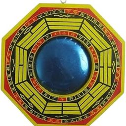 BLESS KRAFT Vastu Convex Wood Bagua Mirror for Positive Energy, Protection Wall Door Hanging for Home and Office (Referred by Vastu Expert) (Bagua Pakwa Mirror 16X16CM)-10
