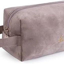 BLUE BEADS Plain Simple Mini Cosmetic Velvet Makeup Pouch Portable Travel Toiletry Bag For Women And Girls (Brown), 8.5 Cm, Small-image-10