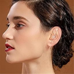 CALANDIS™ Ear Wrap Crawler Hook Earrings for Women Girls White Golden | Fashion Jewelry-3