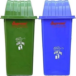 Supremee 90 Liter Green Blue (Pack 2) Plastic Dustbin (Blue, Green, Pack of 2)-picture-18