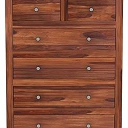 PIYUSH HANDICRAFT Sheesham Wood Chest of Drawers Multipurpose Sideboard Storage Cabinet with 6 Drawer Display Unit for Bedroom Home Living Room (Honey Finish)-image-16