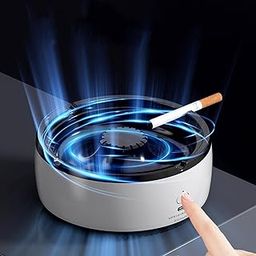 Rehenbsem 2 in 1 Multifunctional Smokeless Ashtrays,USB Rechargeable Electric Purifier Ashtray with Filter, Purifier Ashtrays for Cigarettes Car Indoor (Grey)-3