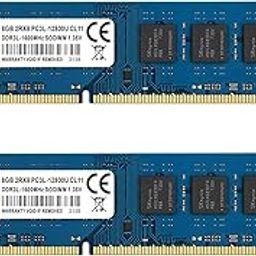TECMIYO 16GB Kit (2x8GB) DDR3 / DDR3L 1600MHz UDIMM, PC3 / PC3L-12800 DIMM, PC3 / PC3L-12800U Non ECC Unbuffered 1.35V/1.5V CL11 2RX8 Dual Rank 240 Pin Desktop RAM Computer Memory Module-10