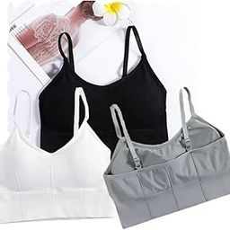 Acnos 7 Colors Women Cotton Padded Wire Free Sports Bra Fitness Yoga and Gymwear Fashionable Lifestyle Outdoor Life Free Size Pack of 3 Size 28-32-image-96