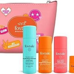 Foxtale On the Glow Travel Kit | Vitamin C, Niacinamide & Peptides | Brightening & Hydrating Skincare Set | For Glowing Skin | Travel Pouch Included | Pack of 4 | Travel & Pocket Friendly | Gift for Birthday and Anniversary-36