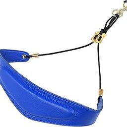 Metal Buckle Leather Saxophone Strap Adjustable Neck Strap Belt Soft Blue-image-44