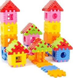 TOY FUN Dream House Building Toy Block for Kids 3 to 10 Years 88 Pcs Multicolour Non Toxic Safe Smart Activity Medium Size Blocks (88 Pcs)-image-32