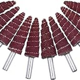 RABBIT® Cone Shape Abrasive Sandpaper Shank Mounted Flap Wheels 16mm x 40mm, 6mm shank, Grit 120 Aluminum Oxide Grinding Head Rotary Tool for Grinding and Polishing (Pack of 10pcs)-image-97