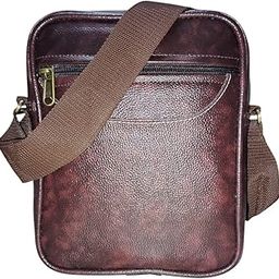 S & H Enterprises Vintage Leather Crossbody Messenger Bag, Brown Shoulder Strap, Zippered Compartments-image-43