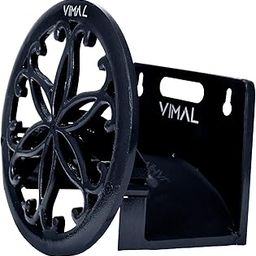 VIMAL - Flower Designed Heavy Steel Garden Wall Mount Hose Hanger, Standard Wall Mount Garden Storage Hanger Hose Stand - (Black)-image-3