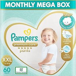 Pampers Premium Care Pants, Double Extra Large size baby diapers (XXL), 60 Count, Softest ever Pampers pants-image-75