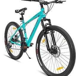 Geekay Speed 2.0 Multispeed 26T Mountain Bicycle for Men with 21 Speed Gears, 17 Inches Steel Frame, Front Suspension and Dual Disc Brakes, Ideal Rider Age 10+ Years - Aqua Blue-image-23