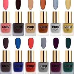 Volo Velvet Dull Matte Bold Colors Nail Polish Combo in Wholesale Rate(Dark Peach, Dark Wine, Skin Nude, Metallic Coral, Metallic Silver, Metallic Golden, Dark Coffee 96 ml) Pack of 12-image-51
