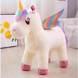 Tickles Rainbow Wings Unicorn Horse Soft Stuffed Plush Animal Toy for Kids Birthday Gifts (Size: 25 cm Color: White)-18