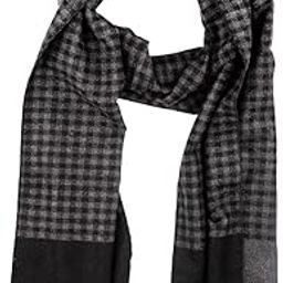 Checkered Dark Grey Wool Scarf for Men – Soft & Warm Winter Wrap, Elegant Formal & Casual Wear-picture-36