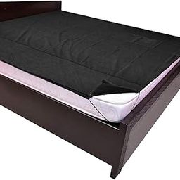 Kuber Industries Waterproof & Leakproof Bed Sheets for Kids Urine | PVC Bed Cover & Gadda Protector for Babies | Double Bed Mattress Cover for Adults | Black-15
