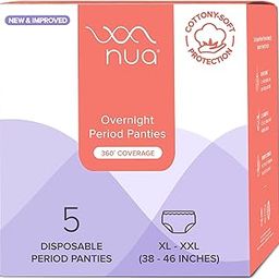 Nua Overnight Disposable Period Panties | Pack of 5 | (XL - XXL) | Heavy Flow Absorbency | Leakproof Protection | Discreet & Secure | Breathable | No Rashes | No Discomfort-image-50