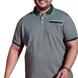 Plus Size Men's Regular Fit Solid Polo Tshirt-image-86