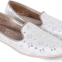 Men Ethnic Jutti Wedding Kurta Loafer Shoe Juti Off White-image-100