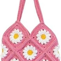 Womens Stylish Relaxed Fit Hand Crochet Spacious Tote Bag Shopping Bag Handmade Knitting Bag Crochet Shoulder Bag-40