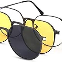 hashtag eyewear Women Clip on Sunglass with Magnetic Lens |3 in 1 Sunglass|Luxury Metal Frame|Trendy & Stylish Attachment Goggles for Female-picture-46