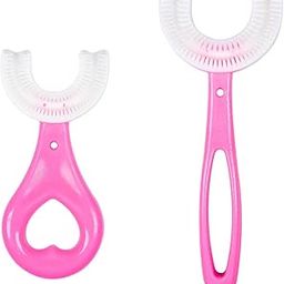 MARMIX 2 Pack U-Shaped Manual Toothbrush Kids, Food Grade Soft Silicone Brush Head, 360° Oral Teeth Cleaning Design For Toddlers And Children For 6-12 Years Mouth-Cleaning (Multicolor)-18