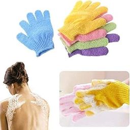 Right Products 2 Pair Bath Gloves Spa Massage Body Scrubber Cleaner | Exfoliating Polyester Pouf Scrubber Sponge Pad Mitt Glove | Body Scrubbing Gloves-8