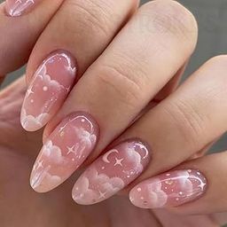 THR3E STROKES Press-On Nails,FakeNails Manicure set Salon look Nails Includes 24Nails, 1sheet gluetabs,1 Alcohol wipe,1 Manicure Stick, 1 Mini file. PN-35-33