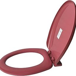 TAXAN Oval Shape Toilet Seat Cover with Round Edges, PVC Cover for Western Toilet Seat - High Glossy Finish, Sleek Design - Non-Soft Closing Commode Seat with Cover with Installation Kit(17 x 14.5 IN)-image-12