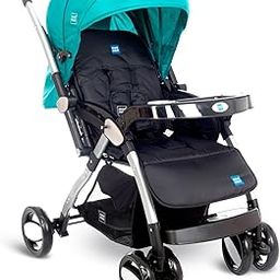 Mee Mee Dream Star Luxury Baby Stroller/Pram | 5 Point Safety Harness, One Hand Fold, Multi Level Recline Cushioned Seat, Canopy & Footrest | Fully Rotating Wheels for 0-3 Yrs (Turquoise Green)-14