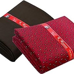 KUNDAN SULZ GWALIOR Men's Unstitched Cotton Printed Shirt & Trouser Fabric Combo Set (Dark Brown & Maroon-01; 1.30 & 1.60 Meters)-image-58