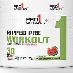 Pro1 Supplements RIPPED Pre Workout Powder Watermelon Flavour 170gm-image-5