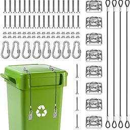 Zhaoyao 4Pack Garbage Can Lock, Trash Can Lock Kit with Nylon Coated Wire Ropes, Stainless Steel Hasps, Mounting Hardware, Bonus Self-Tapping Screws-picture-20