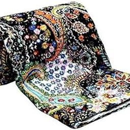Indian Handmade Kantha Quilt Queen Size Kantha Blanket Indian Cotton Kantha Throw Hand Stitched Kantha Bedspread(90 x 108 Inch)-image-39