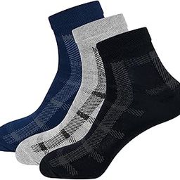 Cotton Lycra Ankle Socks for Men & Women, Odour Free & Breathable (Pack of 3) (Grey, Black, Navy)-image-25