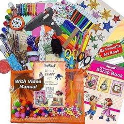 INDIKONB Combo of Mega Art Kit with Glue Gun; DIY Art & Craft Material Supply Stationery Set for Kids Both Girls and Boys; (Glue Gun & Mega Art Kit)-image-69