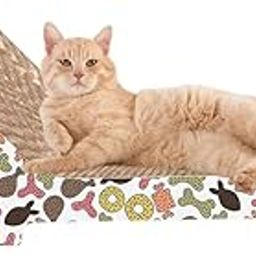 PSK PET MART Chair shape Cat Scratcher Cat Scratching Board Cardboard Cat Scratchers with Premium Scratch Textures Design Curved Shape Reversible Use Durable Scratching Pad-17