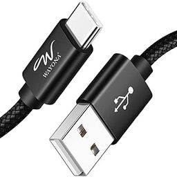 Wayona USB C Cable 65W Nylon Braided Type C Fast Charging Charger Lead Compatible with Samsung Galaxy A71 A51 A40 A20E, M31, S10+ S10 S9+ S9 S8+ S8 S20+ (1M, Black)-16