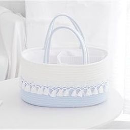 Nanki's New Jute Rope Diaper Organizer 12 x 8 x 8 inchs (4 Pockets) (Blue)-image-84
