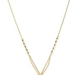 Jewellery Gold-Plated Mangalsutra Tanmaniya Nallapusalu Necklace Black Bead Golden Chain For Women and Girls (Design 3)-image-32