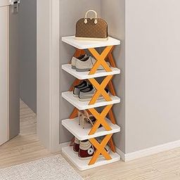 Wolpin 5 Shelves Shoe Rack Storage Multilayer Space Saver For Footwear, Toys, Clothes Large Multi-Purpose - Abs-image-39