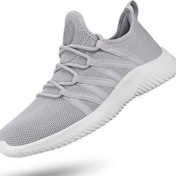 Womens Slip On Running Shoes Non Slip Walking Shoes Lightweight Gym Workout Shoes Breathable Fashion Sneakers All Light Grey Size 9.5-image-67