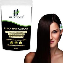 HAIRTIQUE Natural Hair Colour Damage Free, No Ammonia 6 Organic Herbal Extracts 100% Grey Coverage & Long Lasting Hair Color (100 Grams, Black)-image-60