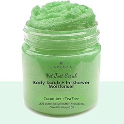 Lavenza Butter Whipped Body Scrub| NO SILICONES OR SULPHATES, Freshly made with Cold pressed Oils & Shea Butter|Deeply Moisturizes, Gently Exfoliates, De-tans, Tightens, with Cucumber Seed Oil |Safe for Kids, Men & Women, 200 Gm-image-16